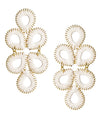Flat view of the Lisi Lerch Straw Ginger Earrings - White
