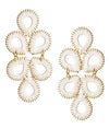 Flat view of the Lisi Lerch Straw Ginger Earrings - White