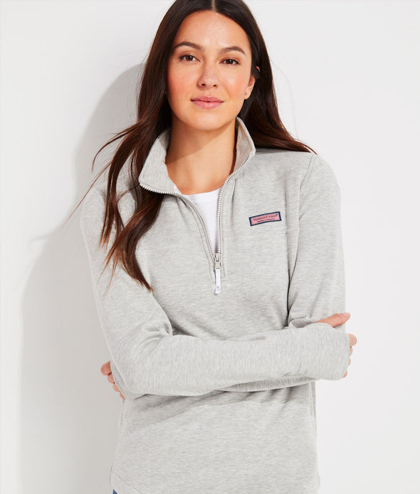 Vineyard Vines Dreamcloth Half Zip - Light Grey Heather