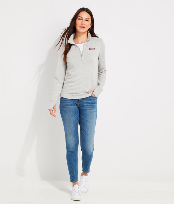 Vineyard Vines Dreamcloth Half Zip - Light Grey Heather