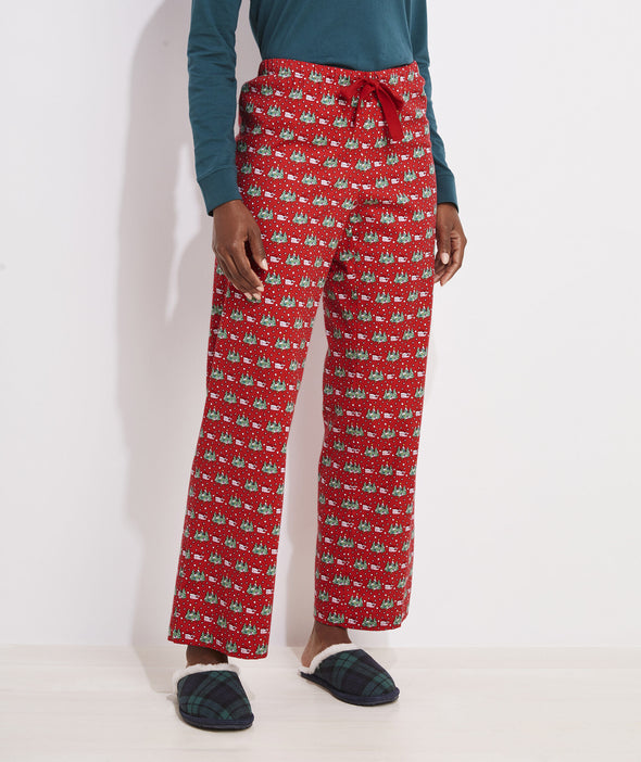 Vineyard Vines Winter Whale Lounge Pant- Nautical Red