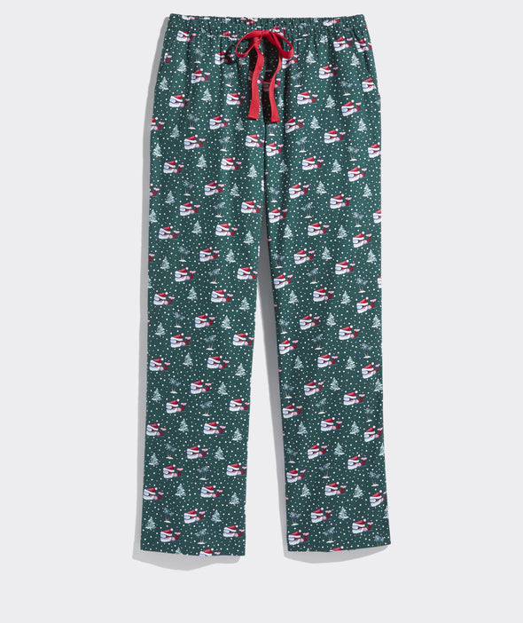 Vineyard Vines Lounge Pant - Skis And Trees Green