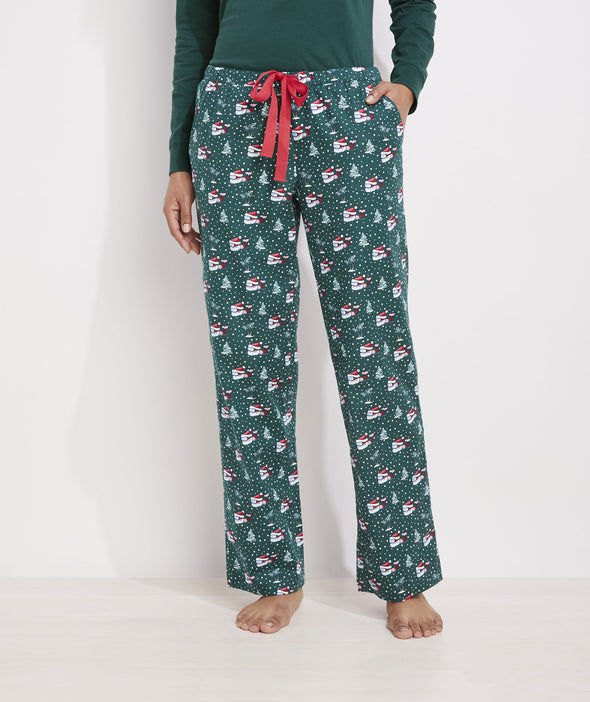 Vineyard Vines Lounge Pant - Skis And Trees Green