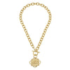 Flat view of the Susan Shaw Equestrian Toggle Necklace