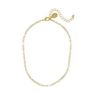 Flat view of the Susan Shaw Small Paperclip Necklace