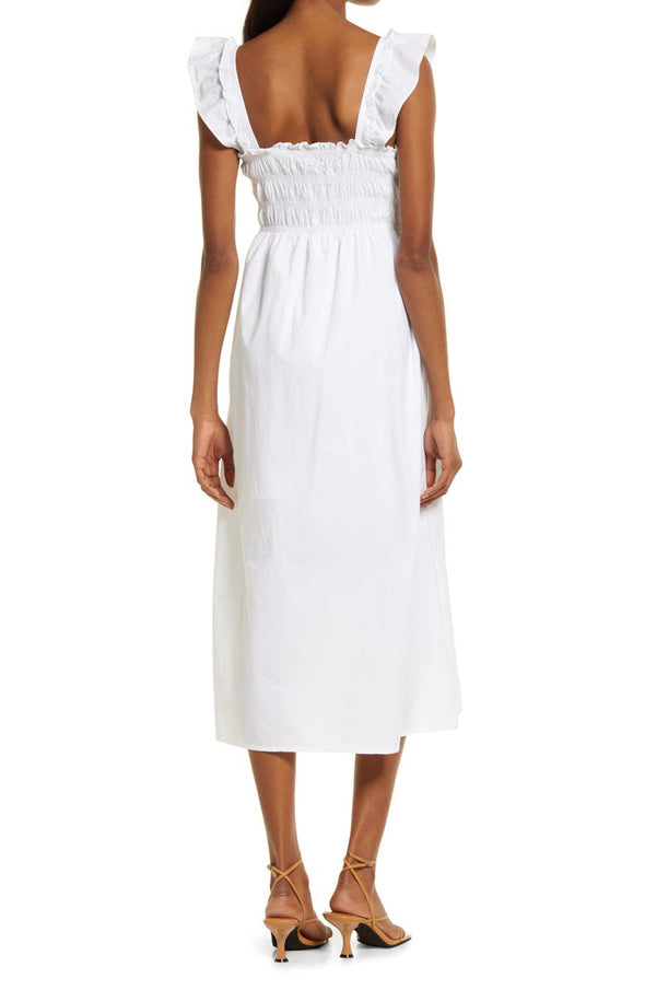 Back view of the French Connection Isla Dress - Linen White