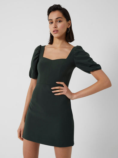 Front view of the French Connection Bridget Dress - Laurel Green