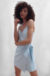 Side view of the French Connection Amalie Dress - Light Dream Blue
