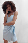 Front view of the French Connection Amalie Dress - Light Dream Blue