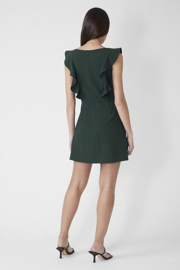 Back view of the French Connection Chelsea Dress - Laurel Green
