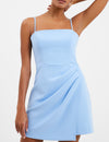 Front view of the French Connection Georgia Dress - Placid Blue