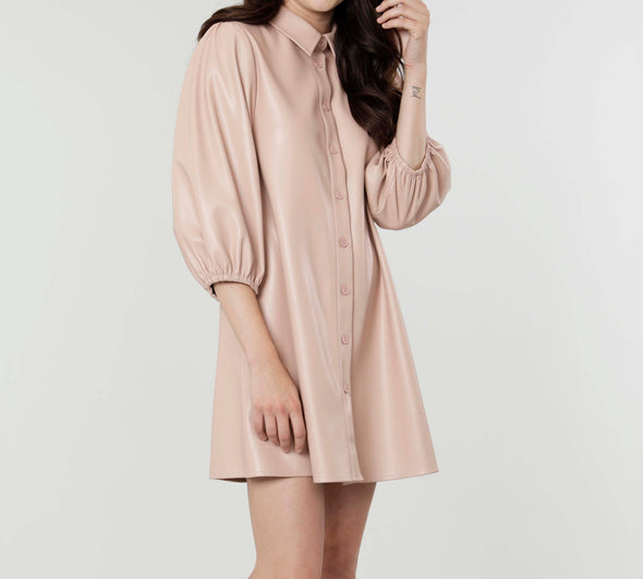Dolce Cabo Soft Vegan Leather Dress - Soft Pink