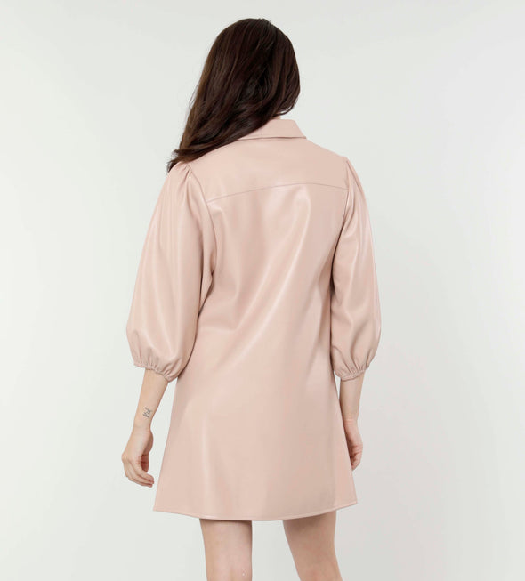 Dolce Cabo Soft Vegan Leather Dress - Soft Pink