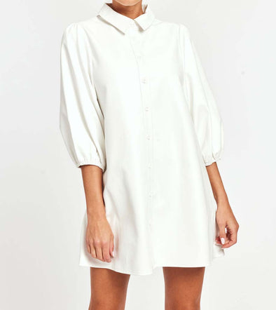 Dolce Cabo Soft Vegan Leather Dress - White
