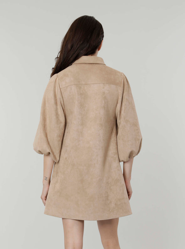 Dolce Cabo Soft Faux Suede Dress - Camel