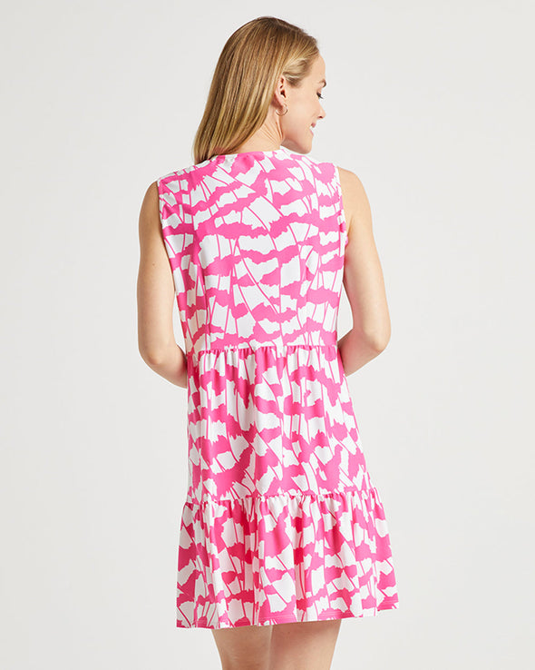 Back view of the Jude Connally Annabelle Dress - Butterfly Wings Spring Pink