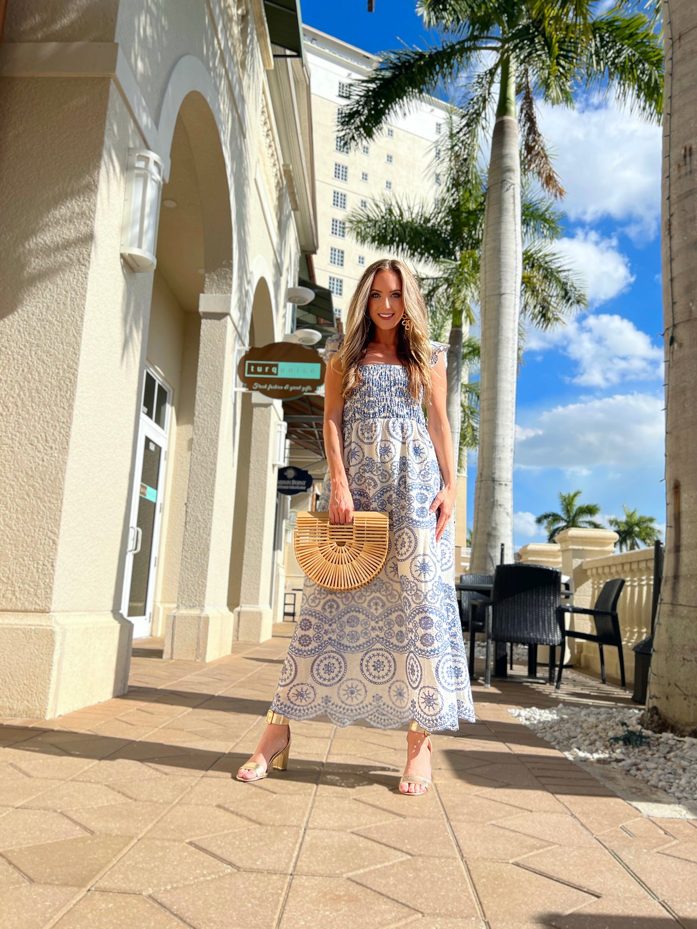 Chatham Eyelet Midi Dress THE LUCKY KNOT Chatham Eyelet Midi Dress THE LUCKY KNOT