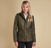 Front view of the Barbour Cavalry Polarquilt Jacket Dk Olive