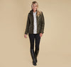 Full body view of the Barbour Cavalry Polarquilt Jacket Dk Olive