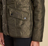 Pockets of the Barbour Cavalry Polarquilt Jacket Dk Olive