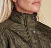 Collar of the Barbour Cavalry Polarquilt Jacket Dk Olive
