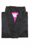 Ruffle neck and tag of Gretchen Scott Ruff Neck Jersey Dress Solid Black