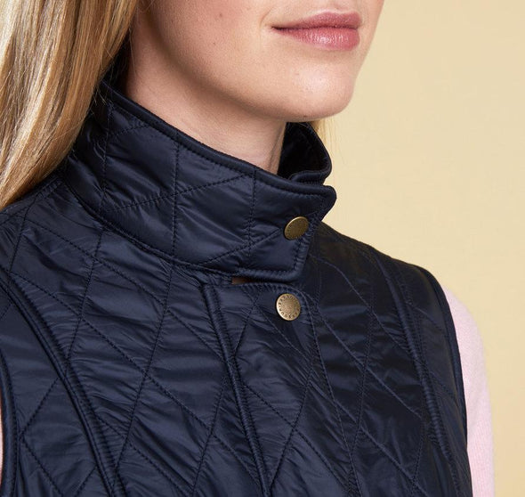 Collar of the Barbour Wray Gilet Vest - Navy