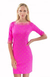 Front view of Gretchen Scott Rocket Girl Dress in Pink/Gold