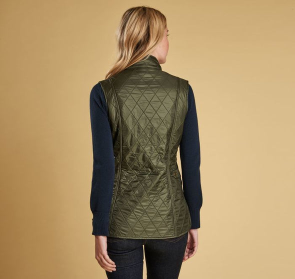 Back view of the Barbour Wray Gilet Vest - Olive