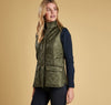 Model in the Barbour Wray Gilet Vest - Olive