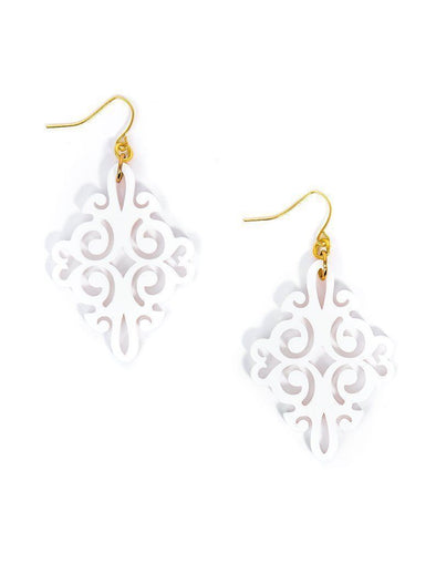 Zenzii Twirling Blossom Earring - White