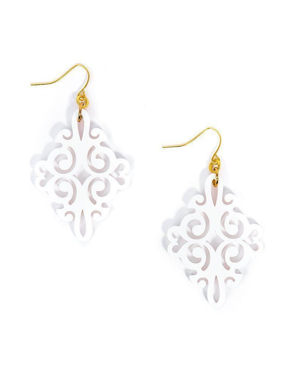 Zenzii Twirling Blossom Earring - White