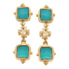 Flat view of the Susan Shaw Charlotte Deux Tier Earrings