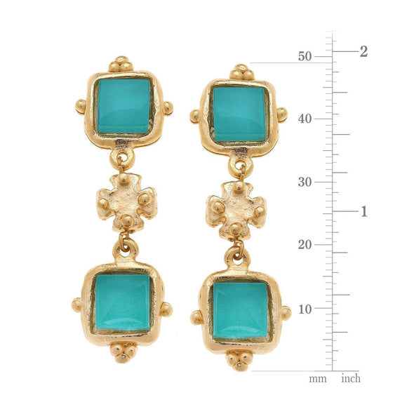 Size of the Susan Shaw Charlotte Deux Tier Earrings