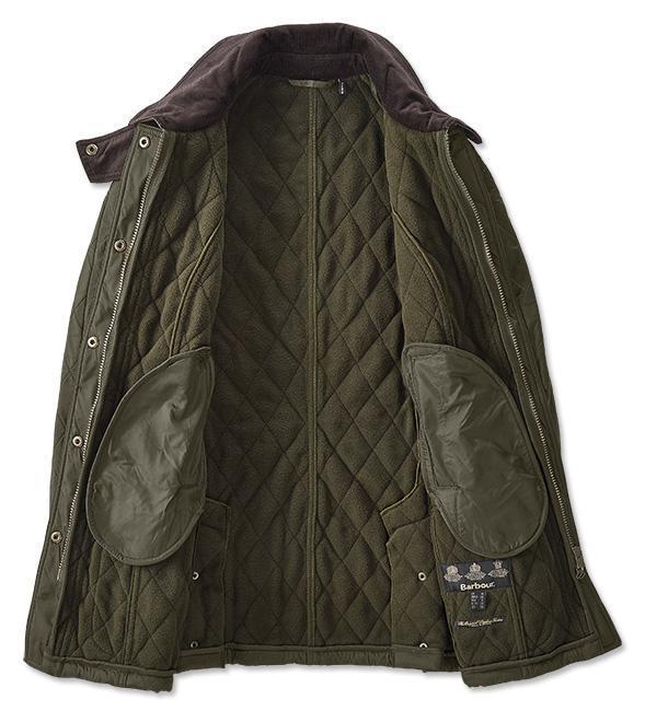 Lining of the Barbour Beadnell Polarquilt Jacket Olive