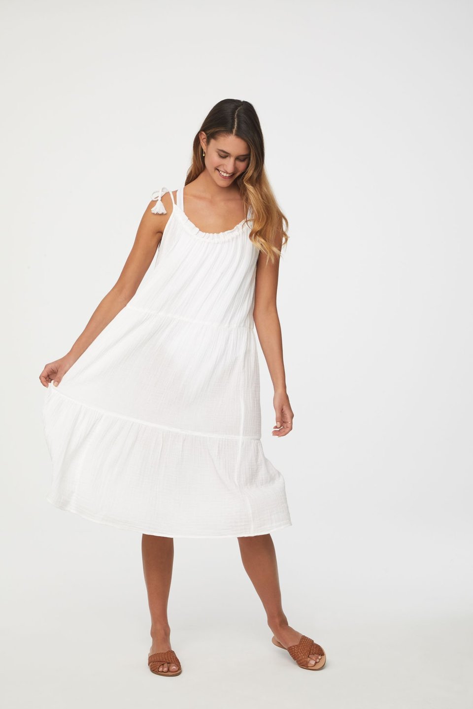 BeachLunchLounge Willa Beach Vibes Dress White THE LUCKY KNOT
