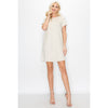 Full body view of the Phoenix Suede Tee Dress - Cream
