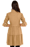 Back view of the Gretchen Scott Teardrop Dress - Ultra Suede - Beige