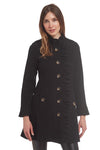 Front view of the Patty Kim Claudia Wool Coat - Black