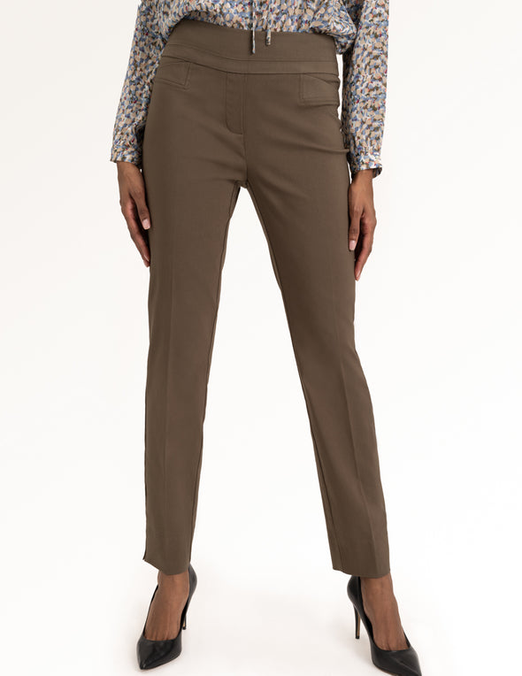 Front view of the Renuar Ankle Pants- Cedar