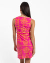 Back view of Jude Connally Beth Dress in Bamboo Lattice Spring Pink