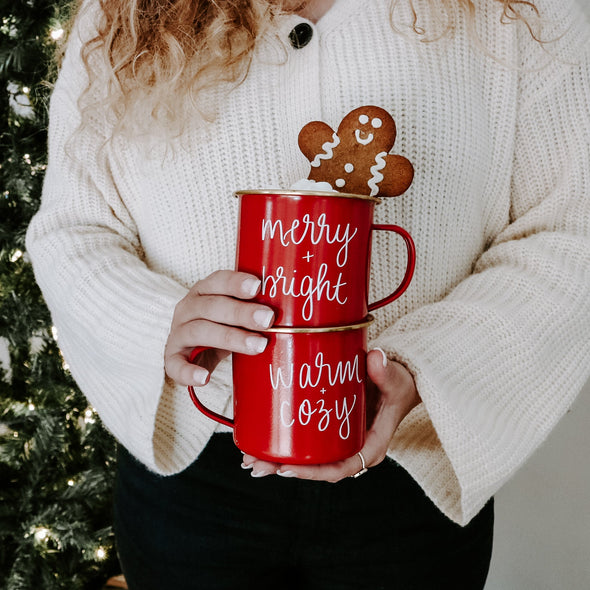 Merry & Bright Campfire Coffee Mug - Red