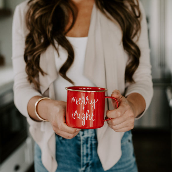 Merry & Bright Campfire Coffee Mug - Red
