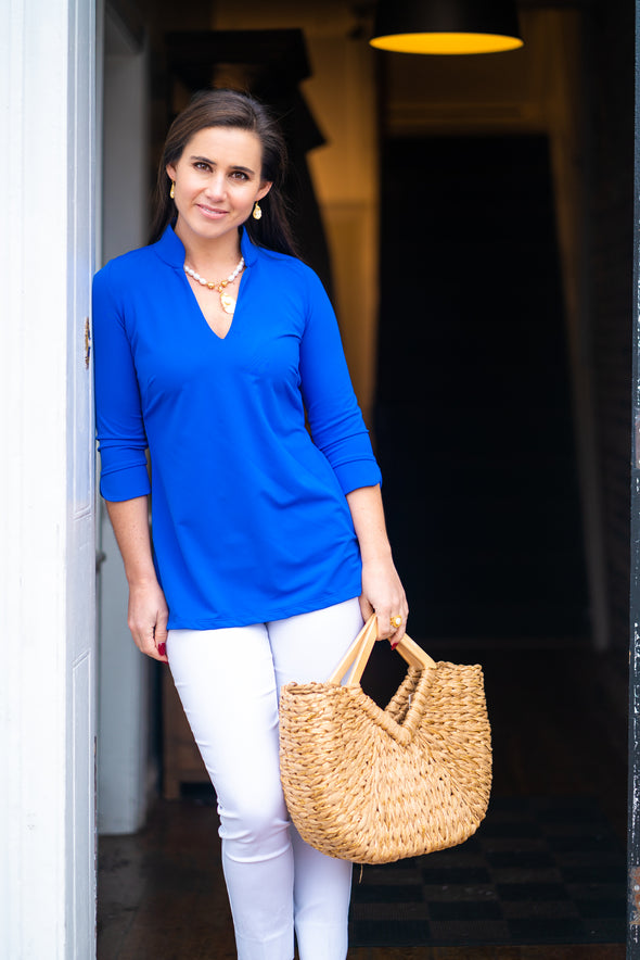 Front view of the Katherine Way Largo Tunic - Royal