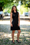 Full body view of the Katherine Way Campeche Dress - Black