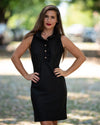 Front view of th eKatherine Way Campeche Dress - Black