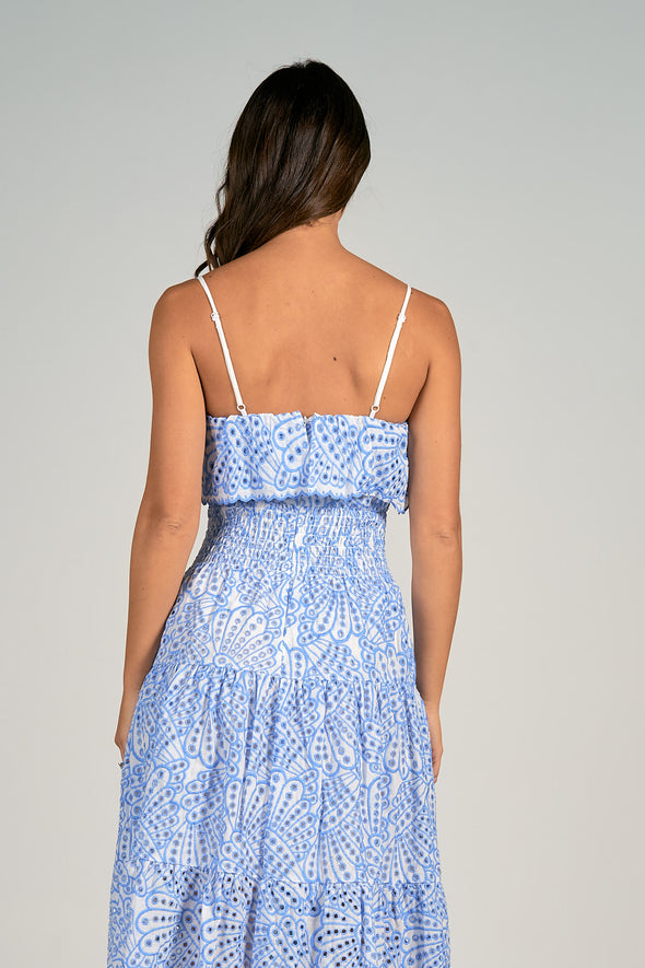 Back view of the Riviera Maxi Dress - Blue