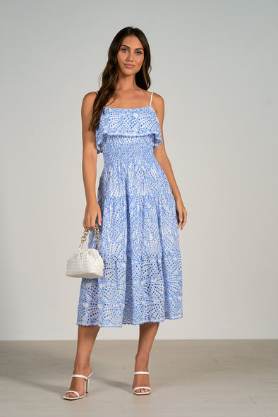 Full body view of the Riviera Maxi Dress - Blue
