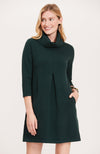 Front view of the Tyler Böe Kim Cowl Dress - Spruce Cotton Cashmere
