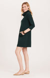 Full body side view of the Tyler Böe Kim Cowl Dress - Spruce Cotton Cashmere